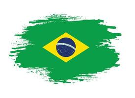 Pinselstrich handgezeichnete Vektor-Brasilien-Flagge vektor
