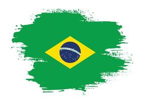 neue kreative Grunge-Textur Brasilien-Flagge vektor