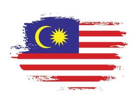 fri penseldrag malaysia flagga vektor