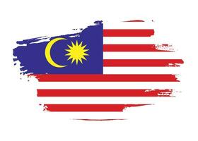 Streifenpinselstrich malaysischer Flaggenvektor vektor