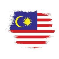 borsta stroke malaysia flagga vektor för fri