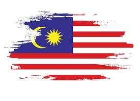 abstrakter Pinselstrich malaysischer Flaggenvektor vektor