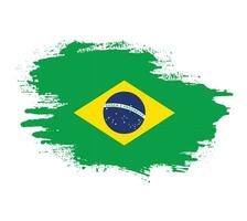 vektor måla borsta stroke Brasilien flagga