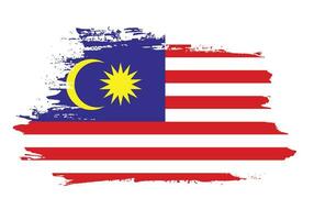 borsta effekt malaysia grunge textur flagga vektor