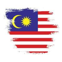malen sie grunge pinselstrich malaysia flag vektor