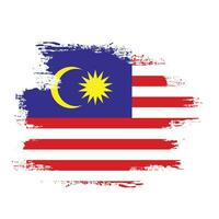 splatter pinselstrich malaysia flaggenvektor vektor