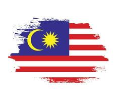 måla bläck borsta stroke malaysia flagga vektor