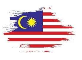 rand borsta stroke malaysia flagga vektor