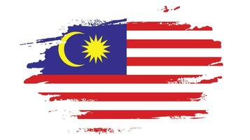abstrakter Pinselstrich Malaysia Flagge Vektorbild vektor