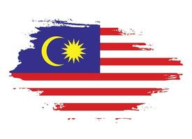 malaysia flagga vektor med borsta stroke illustration