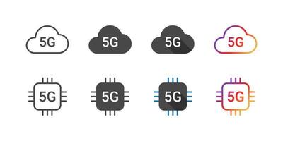 5g-Symbole. Hochgeschwindigkeits-Internet-Symbole in Form von Wolken. 5g-Technologie. Vektor-Illustration vektor