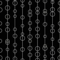 schwarz-weißes, monochromes geometrisches Vektormuster, nahtlose Wiederholung, vertikale Streifen mit Kreisen vektor