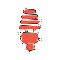 Glühbirnen-Symbol im Comic-Stil. Glühbirne Cartoon-Vektor-Illustration auf weißem Hintergrund isoliert. Energie Lampe Spritzeffekt Zeichen Geschäftskonzept. vektor