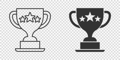 Trophäenbecher-Symbol im flachen Stil. Becherpreis-Vektorillustration auf lokalisiertem Hintergrund. Auszeichnungszeichen Geschäftskonzept. vektor