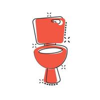 WC-Schüssel-Symbol im Comic-Stil. Hygiene Cartoon-Vektor-Illustration auf isoliertem Hintergrund. wc toilette splash effekt zeichen geschäftskonzept. vektor