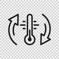 termometer klimat kontrollera ikon i platt stil. meteorologi balans vektor illustration på vit isolerat bakgrund. varm, kall temperatur företag begrepp.