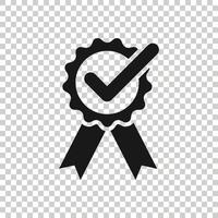 Gewinner-Symbol im flachen Stil. Rosettenpreis-Vektorillustration auf weißem lokalisiertem Hintergrund. Medaille Geschäftskonzept. vektor