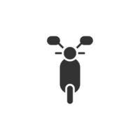 Motorrad-Symbol im flachen Stil. Roller-Vektor-Illustration auf weißem Hintergrund isoliert. Geschäftskonzept für Mopedfahrzeuge. vektor