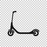 elektrisk skoter ikon i platt stil. cykel vektor illustration på vit isolerat bakgrund. transport företag begrepp.