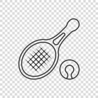 Tennisschläger-Symbol im flachen Stil. Gaming-Schläger-Vektor-Illustration auf isoliertem Hintergrund. Sport Aktivität Zeichen Geschäftskonzept. vektor