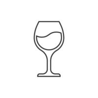 Weinglas-Symbol im flachen Stil. Champagnergetränk-Vektorillustration auf lokalisiertem Hintergrund. Cocktail-Getränk-Zeichen-Geschäftskonzept. vektor