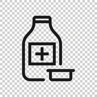 Tablettenfläschchen-Symbol im flachen Stil. Drogen-Vektor-Illustration auf weißem Hintergrund isoliert. Apotheke Geschäftskonzept. vektor