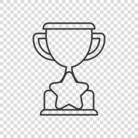 Trophäenbecher-Symbol im flachen Stil. Becherpreis-Vektorillustration auf lokalisiertem Hintergrund. Auszeichnungszeichen Geschäftskonzept. vektor