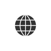 Erde-Planet-Symbol im flachen Stil. Globus geografische Vektorillustration auf weißem, isoliertem Hintergrund. Geschäftskonzept für globale Kommunikation. vektor