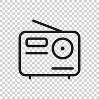 Radio-Symbol im flachen Stil. UKW-Broadcast-Vektorillustration auf weißem, isoliertem Hintergrund. Radiocast-Geschäftskonzept. vektor