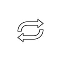 Pfeilrotationssymbol im flachen Stil. Synchronisierungsaktions-Vektorillustration auf weißem getrenntem Hintergrund. Schaltfläche Geschäftskonzept aktualisieren. vektor