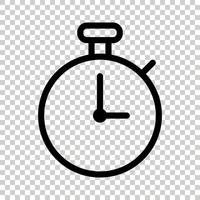 Uhrensymbol im flachen Stil. Uhr-Vektor-Illustration auf weißem Hintergrund isoliert. Timer-Geschäftskonzept. vektor