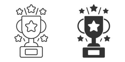 Trophäenbecher-Symbol im flachen Stil. Becherpreis-Vektorillustration auf lokalisiertem Hintergrund. Auszeichnungszeichen Geschäftskonzept. vektor