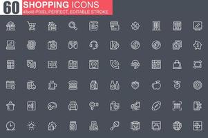 Shopping Thin Line Icon Set vektor