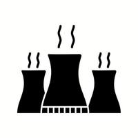 Einzigartiges Vektor-Glyphen-Symbol für Kernkraftwerke vektor