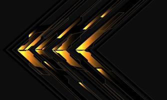 abstrakte schwarze Schaltung gelbes Licht Cyber-Pfeilrichtung auf grauem Design moderner futuristischer Technologie-Hintergrundvektor vektor