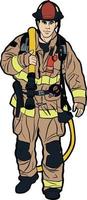 brandman brandman nödsituation rädda team vektor