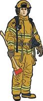 brandman brandman nödsituation rädda team vektor