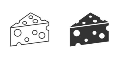 Käsescheiben-Symbol im flachen Stil. Milchlebensmittel-Vektorillustration auf lokalisiertem Hintergrund. Frühstück Zeichen Geschäftskonzept. vektor