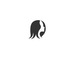 kreatives schönes Profil der Vektorschablone des Logodesigns der jungen Frau. vektor