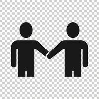 Grüße Geste Symbol im flachen Stil. Menschen-Handshake-Vektor-Illustration auf weißem Hintergrund isoliert. Handshake-Geschäftskonzept. vektor