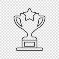 Trophäenbecher-Symbol im flachen Stil. Becherpreis-Vektorillustration auf lokalisiertem Hintergrund. Auszeichnungszeichen Geschäftskonzept. vektor