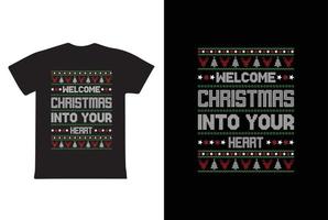 Weihnachts-T-Shirt-Design. willkommen weihnachten in ihrem herzen. T-Shirt-Design vektor