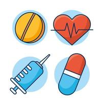 Gesundheitswesen und medizinisches Icon-Set vektor