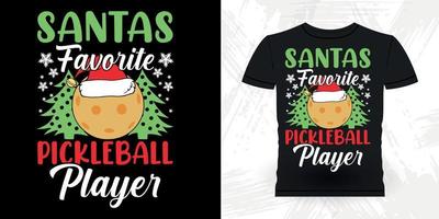 Pickleball-Spieler des Weihnachtsliebhabers trägt retro Vintagen Pickleball-T - Shirtentwurf zur Schau vektor