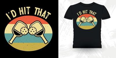 ich würde diesen lustigen Pickleball-Spieler schlagen, der retro Vintagen Pickleball-T - Shirtentwurf zur Schau trägt vektor