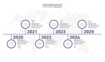 Infografik-Design 6 Schritte mit Marketingsymbolen können für Workflow-Layout, Diagramm, Jahresbericht, Webdesign verwendet werden. vektor