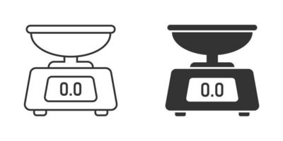 Badezimmer-Waage-Symbol im flachen Stil. Massenmessungsvektorillustration auf lokalisiertem Hintergrund. Geschäftskonzept mit Übergewicht. vektor