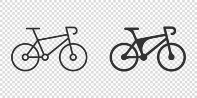 Fahrrad-Symbol im flachen Stil. Fahrrad-Übungsvektorillustration auf weißem, isoliertem Hintergrund. Fitness-Übungszeichen Geschäftskonzept. vektor