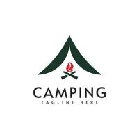 camping logotyp vektor design illustration mall