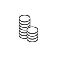 Münzen-Stapel-Symbol im flachen Stil. Dollar-Münzen-Vektor-Illustration auf weißem Hintergrund isoliert. Geld gestapeltes Geschäftskonzept. vektor